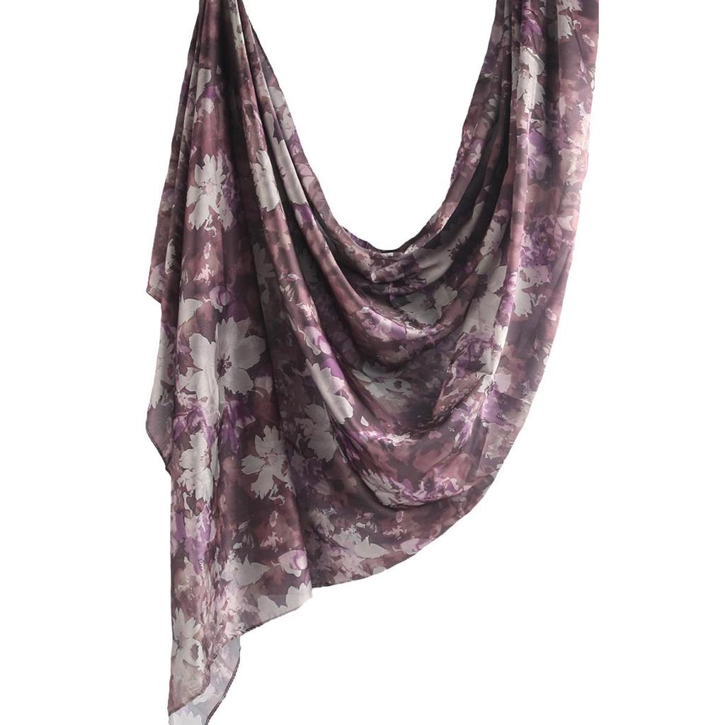 Silk Printed Marble Ethnic Headscarf and Shawl