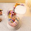 Rotating Jewelry Box Display Stand Organizer Earrings Necklace Ring Storage Box Cotton Pad Makeup Cotton Swabs Organizer