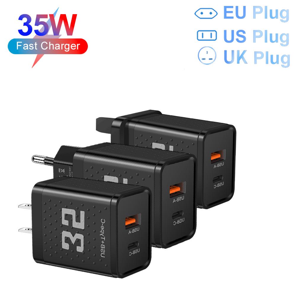 20W 3A PD+USB Travel Charger for US/EU/UK