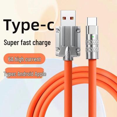 Zinc Alloy 120W Fast Charging Type-C Data Cable for Android/Apple Devices