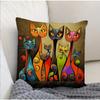 Cute Animal Print Pillowcase: 2D Flat Printing, Non-real Embroidery, Night Sofa  Night Sofa Cushion