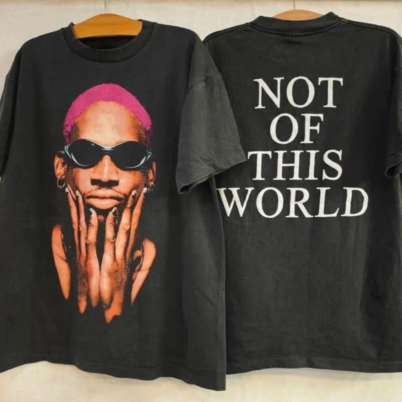 

2 Sided Dennis Rodman Not Of This World Reprint T-T-shirt M