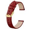 BISONSTRAP 12mm Genuine Crocodile-Embossed Calf Leather Watch Band with Gold Buckle, Red, Includes Installation Tools