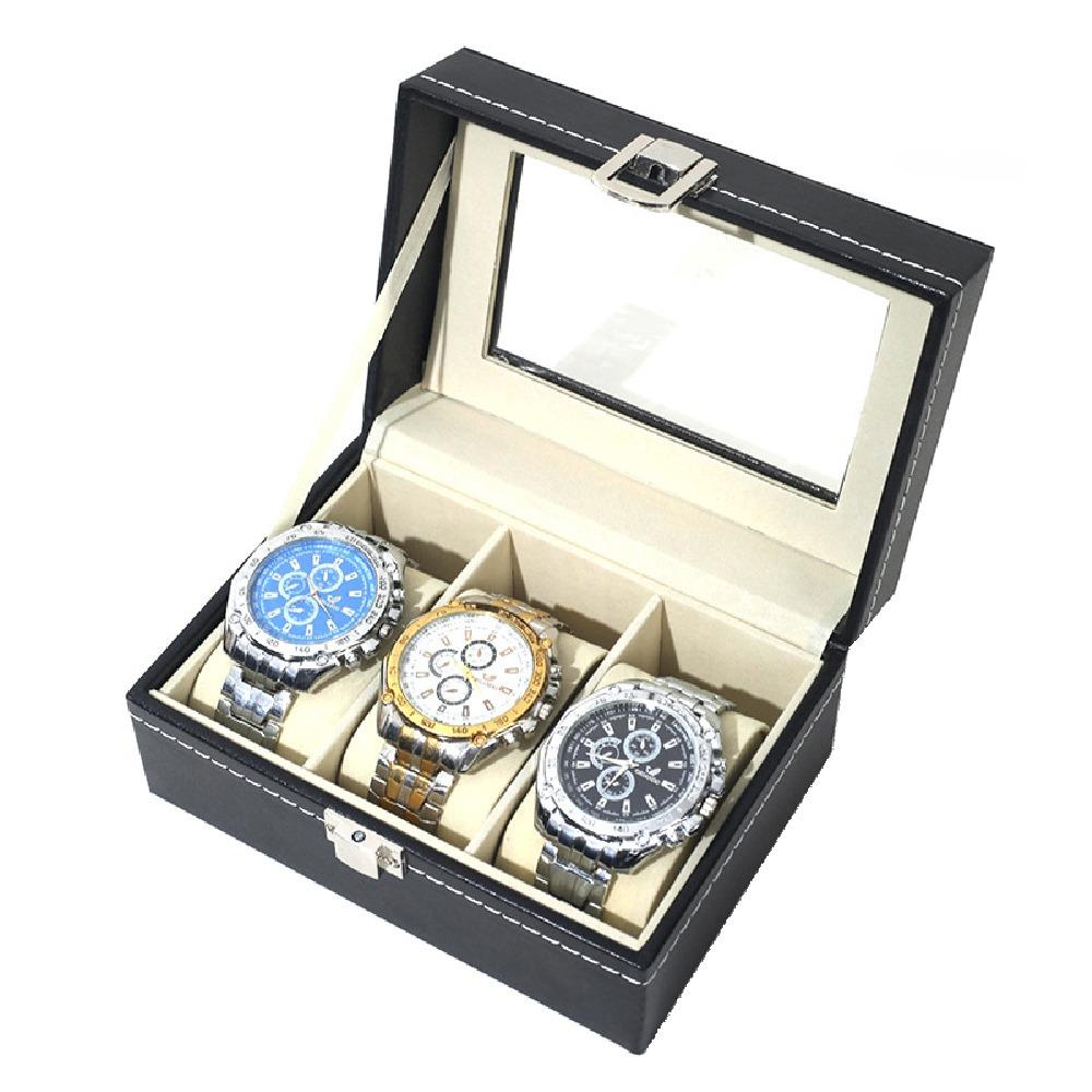 Lockable Jewelry Box 2/3/6/10/12 Grids Watch Display Box Watch Storage Box  Father's Day Gifts