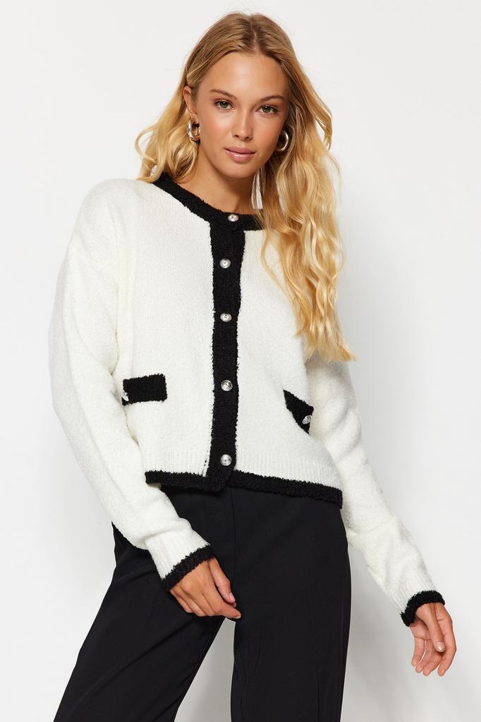 Women's Fashion New Cardigan Stone Boucle Thread Knitwear Cardigan