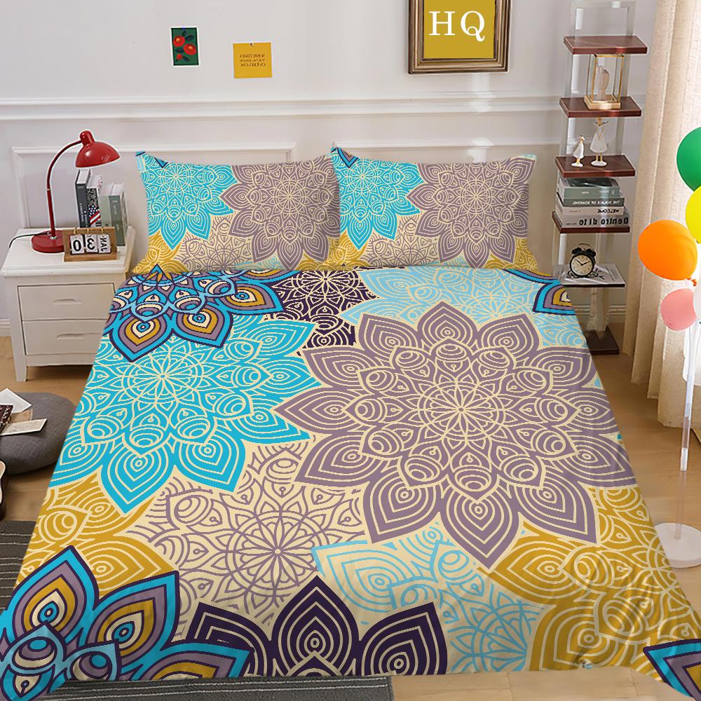 Bohemian Printed Duvet Cover Set Double Size Microfiber Bedspreads Design High Ranking Home Bedclothes