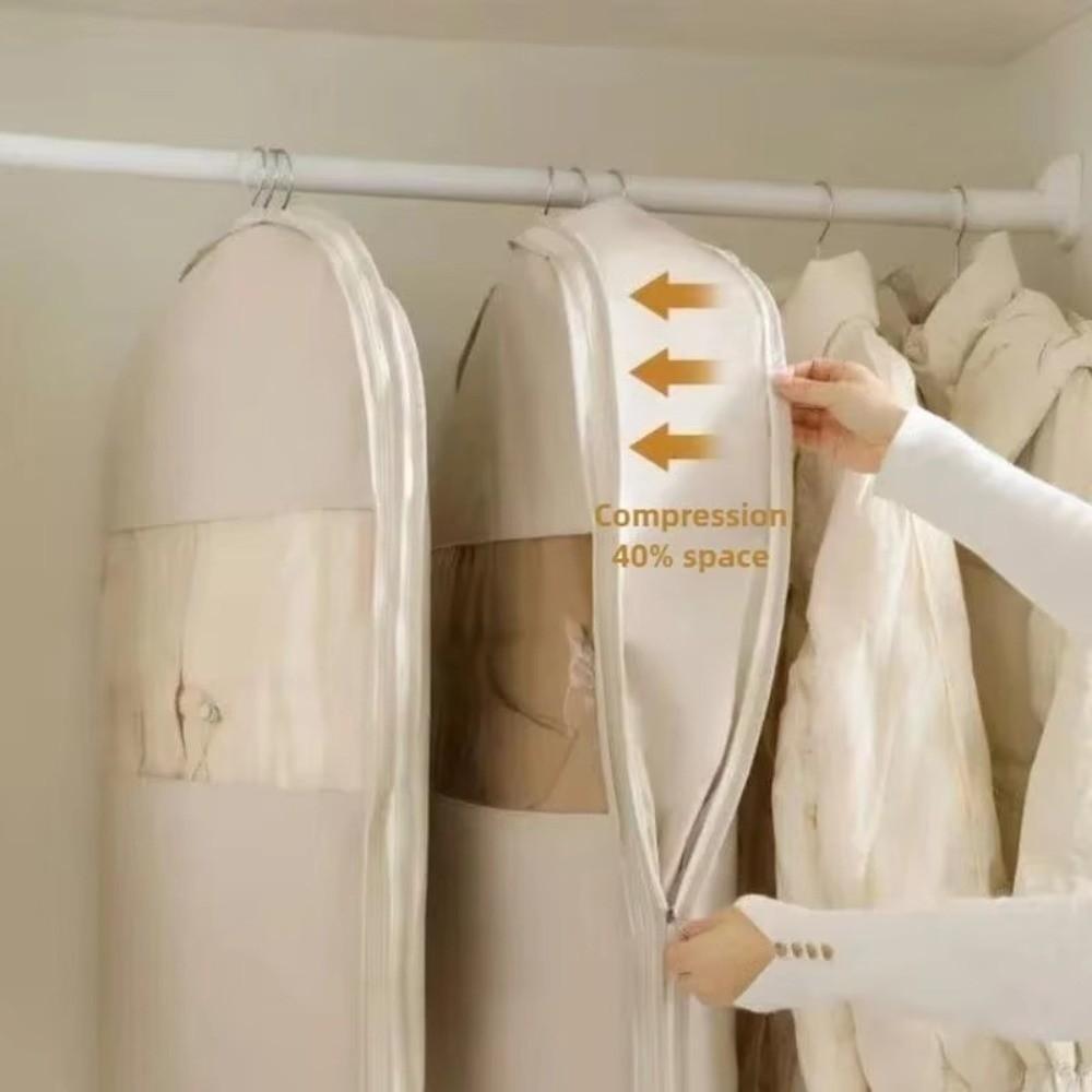 with Self Compression Zipper Hanging Garment Bag Space Saving Hanging Protector Bag