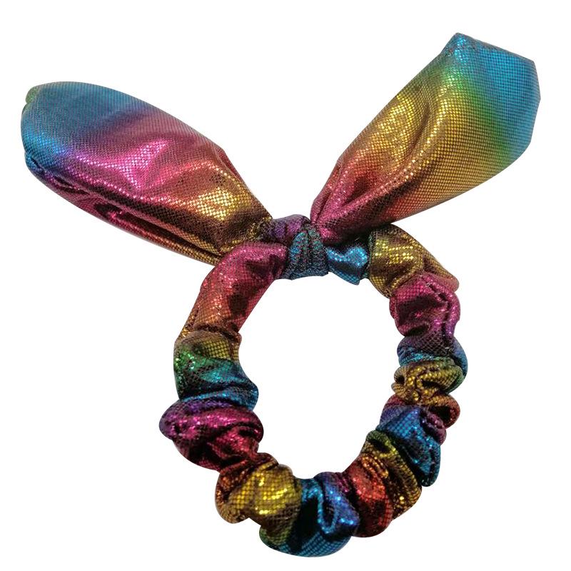 European & American Women s and Children s Cute Rabbit Ear Hair Ties and Hair Rings чёрный