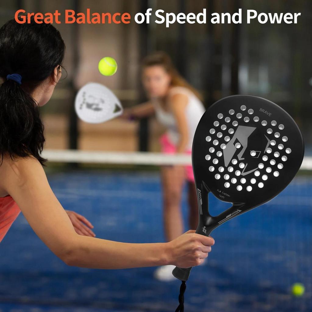 Padel 670 Tenisové rakety, Rakety na paddle tenis z uhlíkových vlákien s jadrom z peny EVA Memory Flex, Ľahká raketa na paddle pre Pop tenis