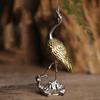 Golden Auspicious Zinc Zinc Zinc Alloy Antique Home Decor Crafts Phoenix Figurine Incense Stick Holder