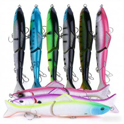 13CM17GMulti-section Artificial Lure bait4No. Hook with Sound Bead Hard Bait Fake Bait Fishing Gear Fish Bait