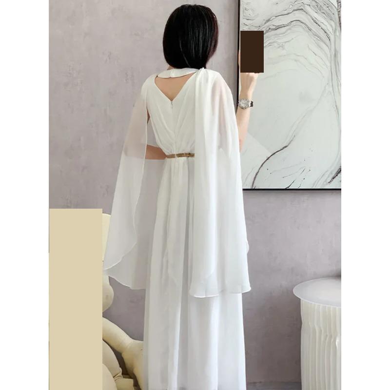 Fashion White Long Dress Women Sleeveless High End Vintage Elegant Party Dresses Vestidos Clothing