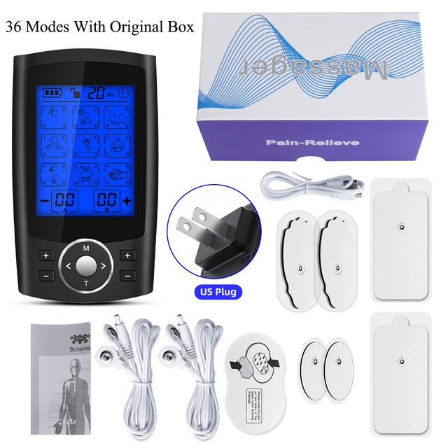 36 Modes TENS Unit Electric EMS Muscle Stimulation Relax Body Massager Electronic Pulse Meridians Physiotherapy Slimming Machine
