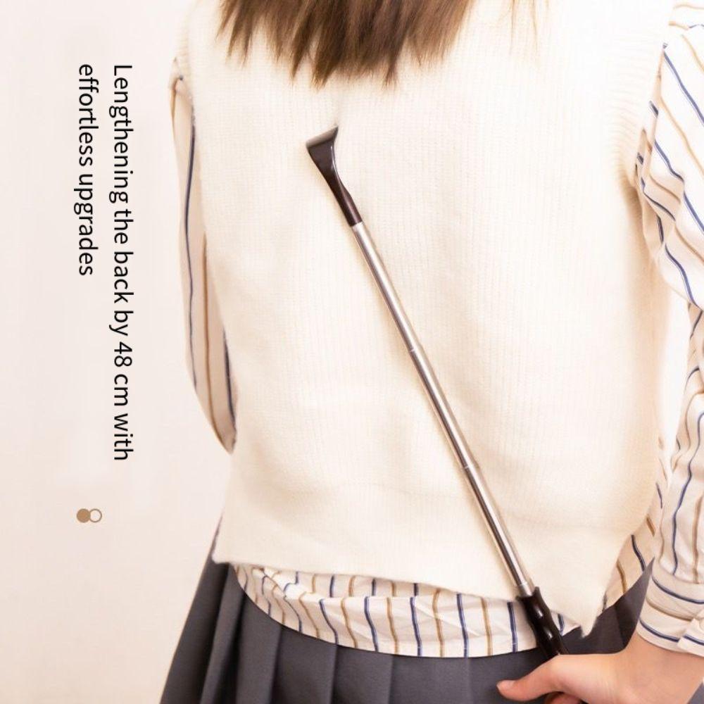 Vintage Zatahovací Masážní Drbátko Relax Dřevěná rukojeť Teleskopické Drbátko na záda Dlouhá rukojeť Přenosné Drbátko na záda Škrabka Ženy