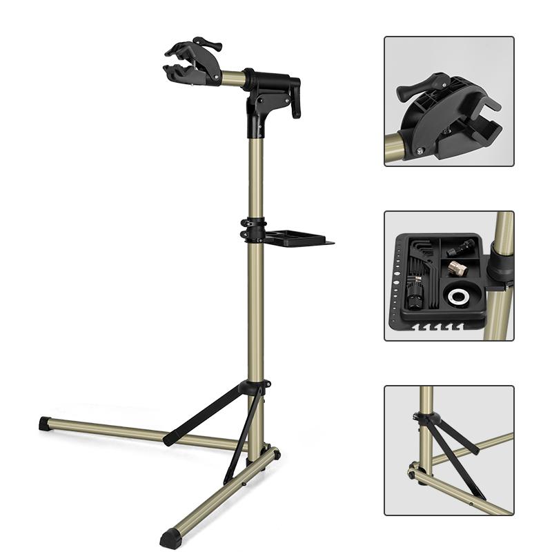 ROCKBROS Bike Repair Stand MTB Road Bicycle Maintenance Rack With Tool Tray Adjustable Foldable Storage Display Bike Work Stand