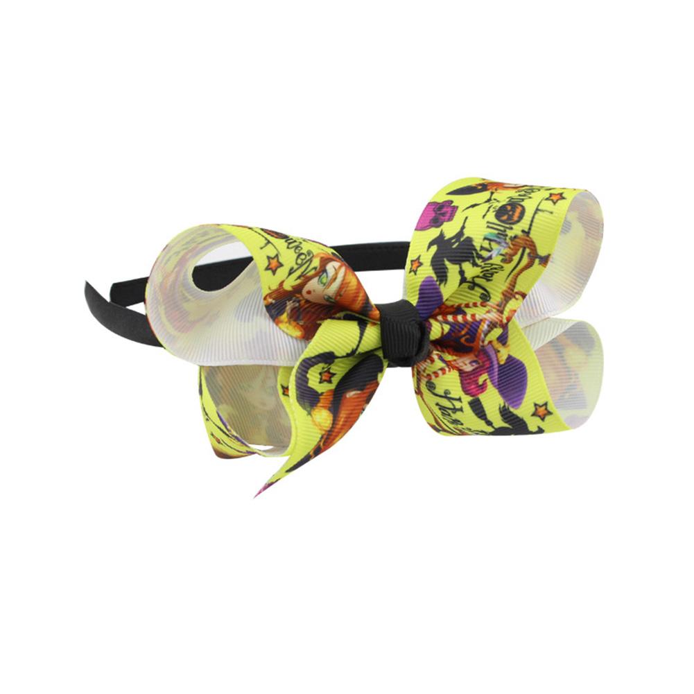 Kid Girl Fashion Bowknot Halloween Pattern Hair Band Headwear Delicate Hair Clasp for Halloween Party