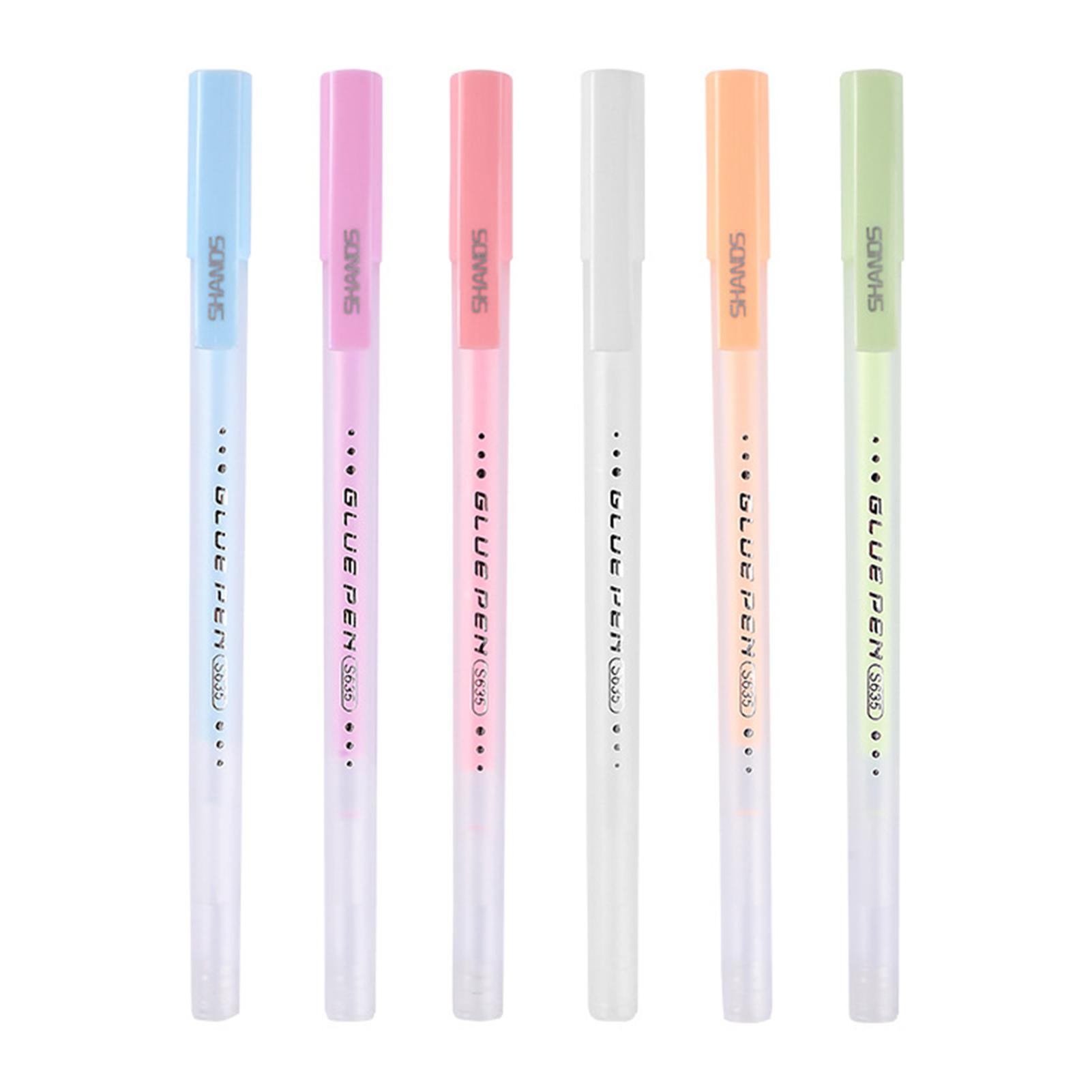

6pcs Candy Color Glue Pen,Handbook Dispensing Pen,Quick-Drying Dot Gule Stick DIY High Viscosity Glue School Office Supplies