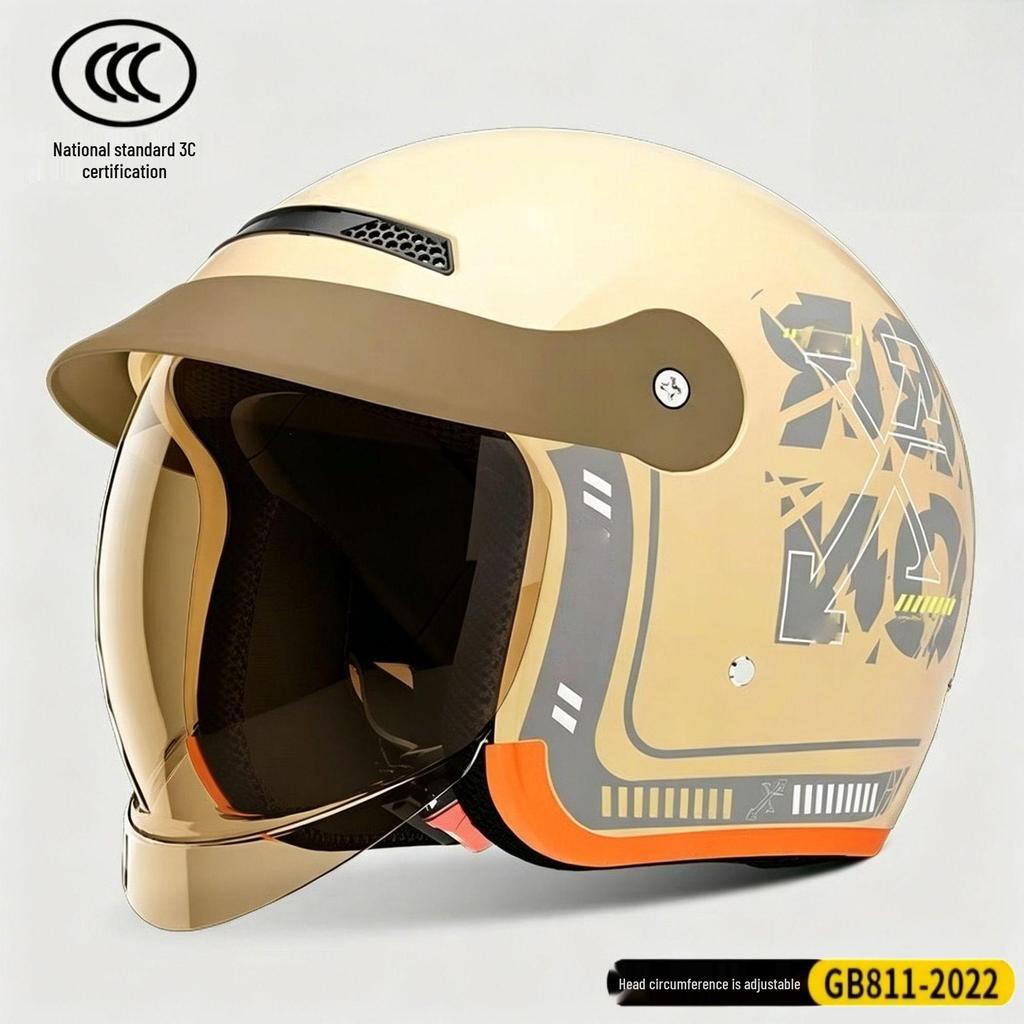 Unisex All-Season Electric Vehicle Helmet for Scooters & Motorcycles - Full Face Safety & Sun Protection (Summer/Winter)