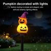 Solar Powered Path Lights Halloween Pumpkin Light, Ghost Garden Stake Waterproof Stakes LED Pathway Light for Yard Patio Lawn Decor Decorations