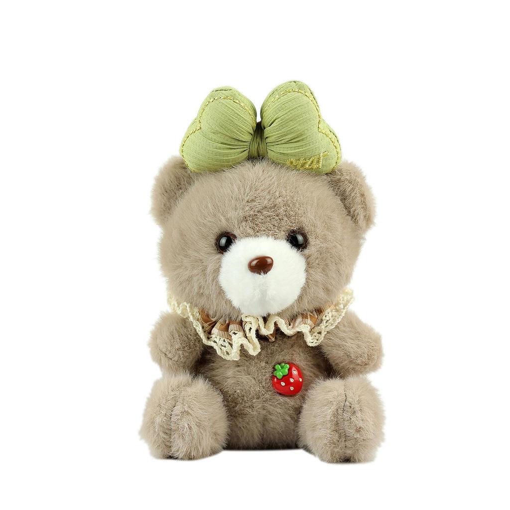 Kawaii Bow Tie Bear Plush Keychain Backpack Charm