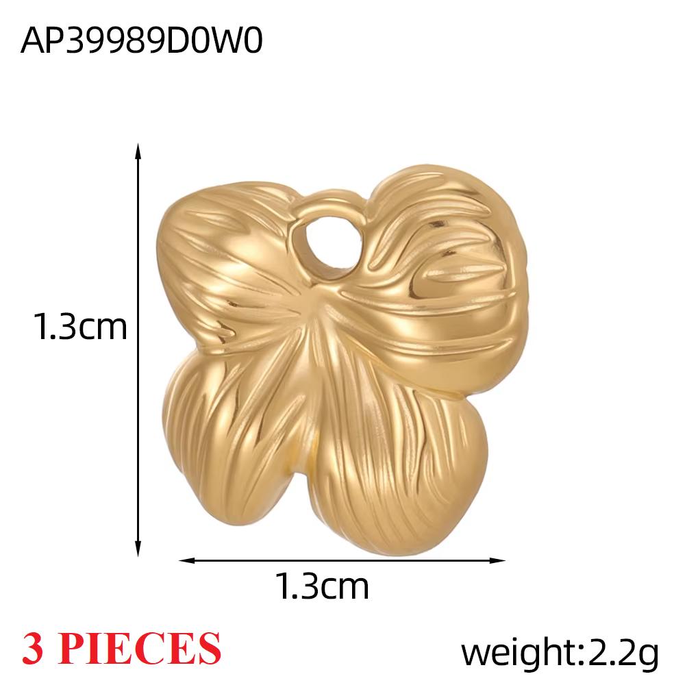 3PCS/LOT CARLIDANA Gold Plated Stainless Steel Charms Bow Knot Star Cross Butterfly Rose Heart Pendants DIY Jewelry
