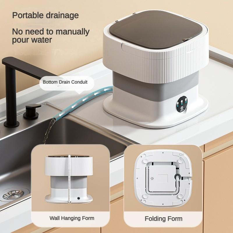 6L/10L Household Large Capacity Underwear Washing Machine Foldable Electric Washer Portable Mini Travel Washing Device