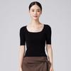 Fengxun Women's 100% Wool Square Neck Knit Top
