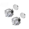 1 Pair Crystal Strong Magnetic Ear Stud Clip Earrings for Men and Women Punk Round Zircon Magnet Earrings Non Piercing Jewelry