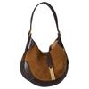 Polo Ralph Lauren Polo ID Brand Logo Patch Design Suede Leather Crossbody Shoulder Bag Small Women bags Brown Dark-Brown 428945972002
