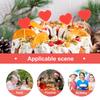 50Pcs Stylish Heart Design Cake Decorations Valentine's Day Cupcake Toppers Wooden Glitter Heart Dessert Picks Festive Party