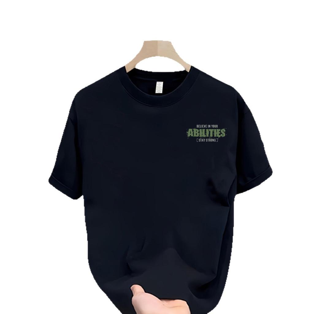 Cross-Border Exclusive Explosive Goods, Good Goods 100% Pure Cotton Men'S Short-Sleeveds, Casual Round Neck T-Shirts, Loose