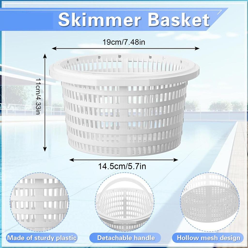 Skimmer Basket For Swim Pool Swim Pool Filter Basket With Handle Reusable Strainer Stain Removal Accessories For Home Petal Dirt