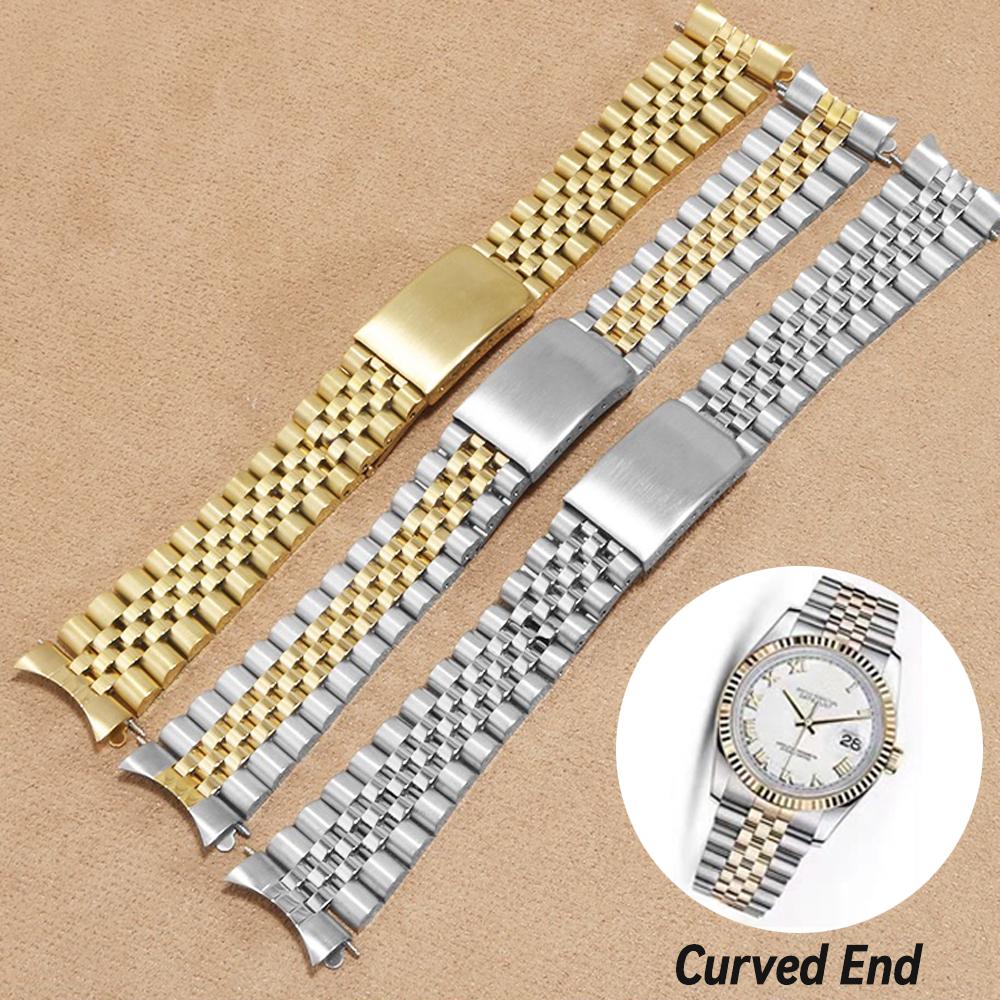 18/19/22mm/20mm Stainless Steel Luxury Strap For Rolex For Huawei GT6/5 Pro 46mm band Metal Solid Watch loop For Seiko Bracelet