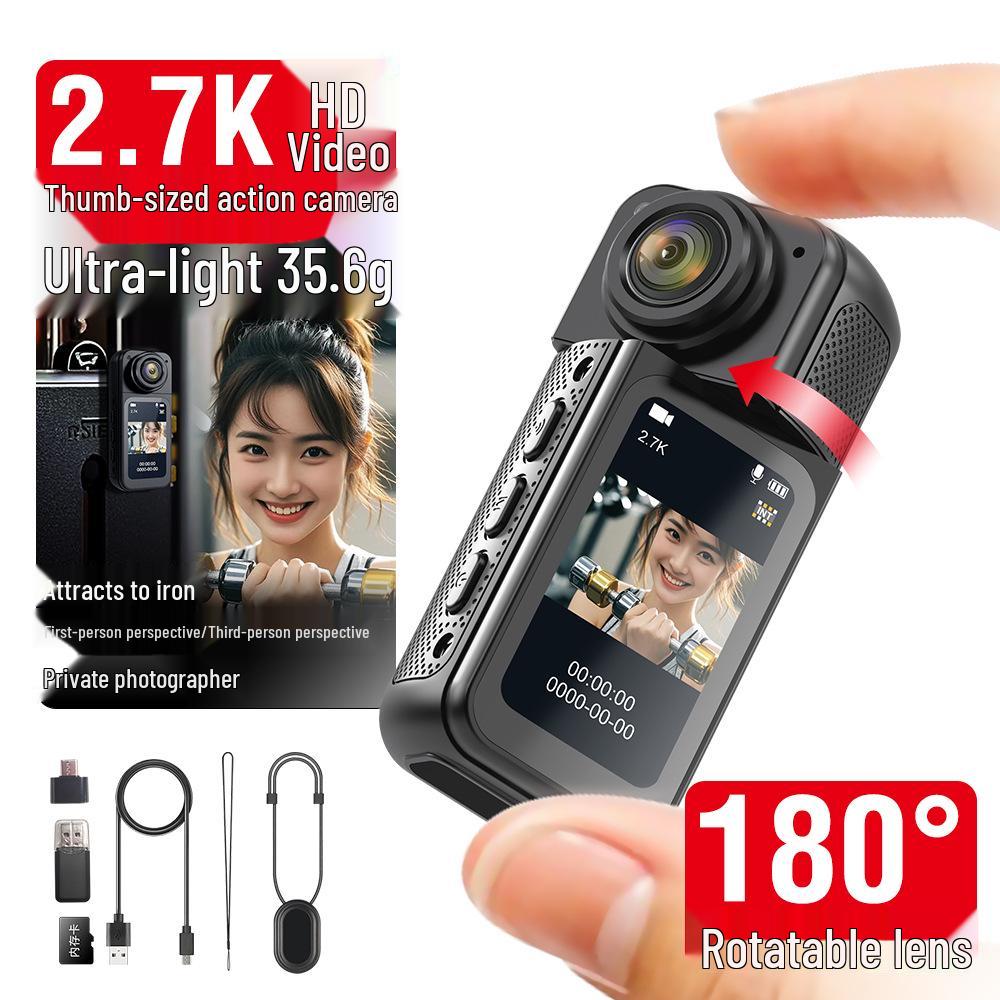 Thumb Action Camera: Anti-shake HD Camcorder for Outdoor Travel, Cycling & Driving with Wide-angle Lens