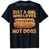 Lustige Hot Dog Kunst für Mädchen Frauen T-Shirt Nur Ein Mädchen Das Hot Dogs Liebt Spruch Shirt Hotdog Stand Liebhaber Neuheit Geschenk Y2k Grafik