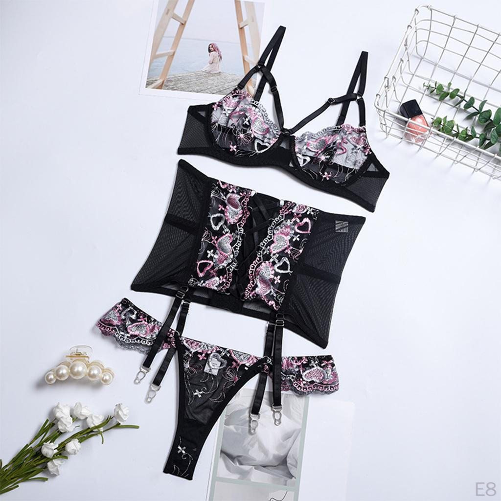 For Women Set Three Piece Lace Garter Kit Sleepwear Bodysuit Lady