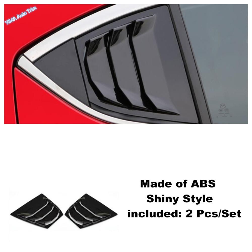 Car Rear Window Side Vent Shutter Louver Cover Trim For Mazda 3 Sedan 2014 - 2018 ABS Carbon Fiber Black Exterior Accessories