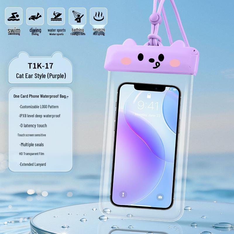 X8 Cartoon TPU Waterproof Floating Phone Case - Touchscreen Compatible for Swimming & Rafting