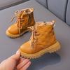 Children's warm Martin boots 2025 autumn and winter new boys British style plus velvet short boots middle and small children's leather boots winter