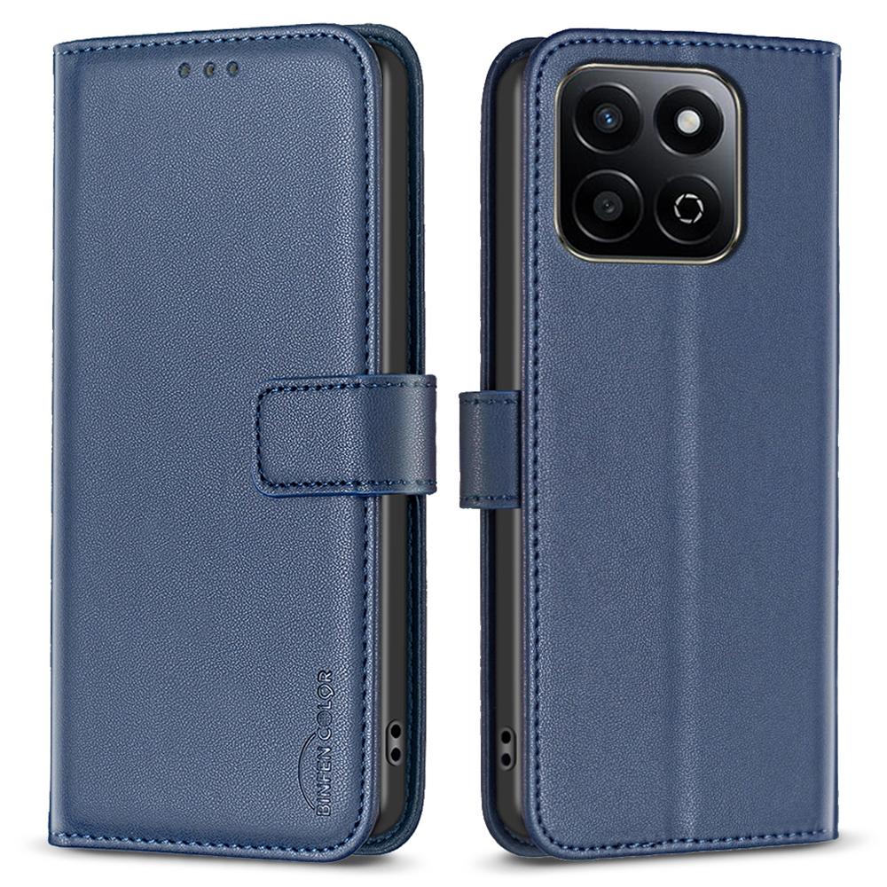 

BINFEN COLOR BF17 For Honor X7c 4G/200 Smart 5G Case Wallet Folio Flip Leather Cover Blue