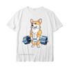 Corgi Levantamento de Peso Engraçado Levantamento Terra Homens Fitness Academia Treino Design de Camiseta Premium Camiseta Fofa Algodão Masculina Camiseta Hip Hop