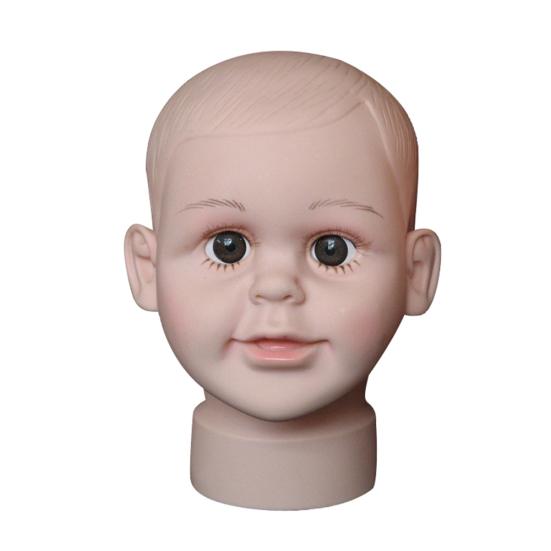 Little Kid Boy Mannequin Head PVC Children Hat Display Mold Headwear Cap Holder