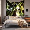 Boho Chic Wall Tapestry With Moon Phase Floral Starry Sky Design Bedroom Yoga Studio Decor