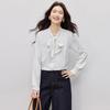 Kasey Women's Chiffon Bow Tie Long Sleeve Blouse