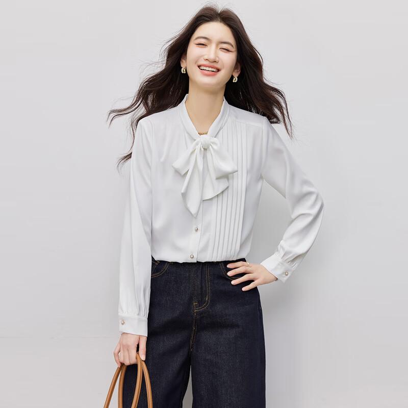 Kasey Women's Chiffon Bow Tie Long Sleeve Blouse
