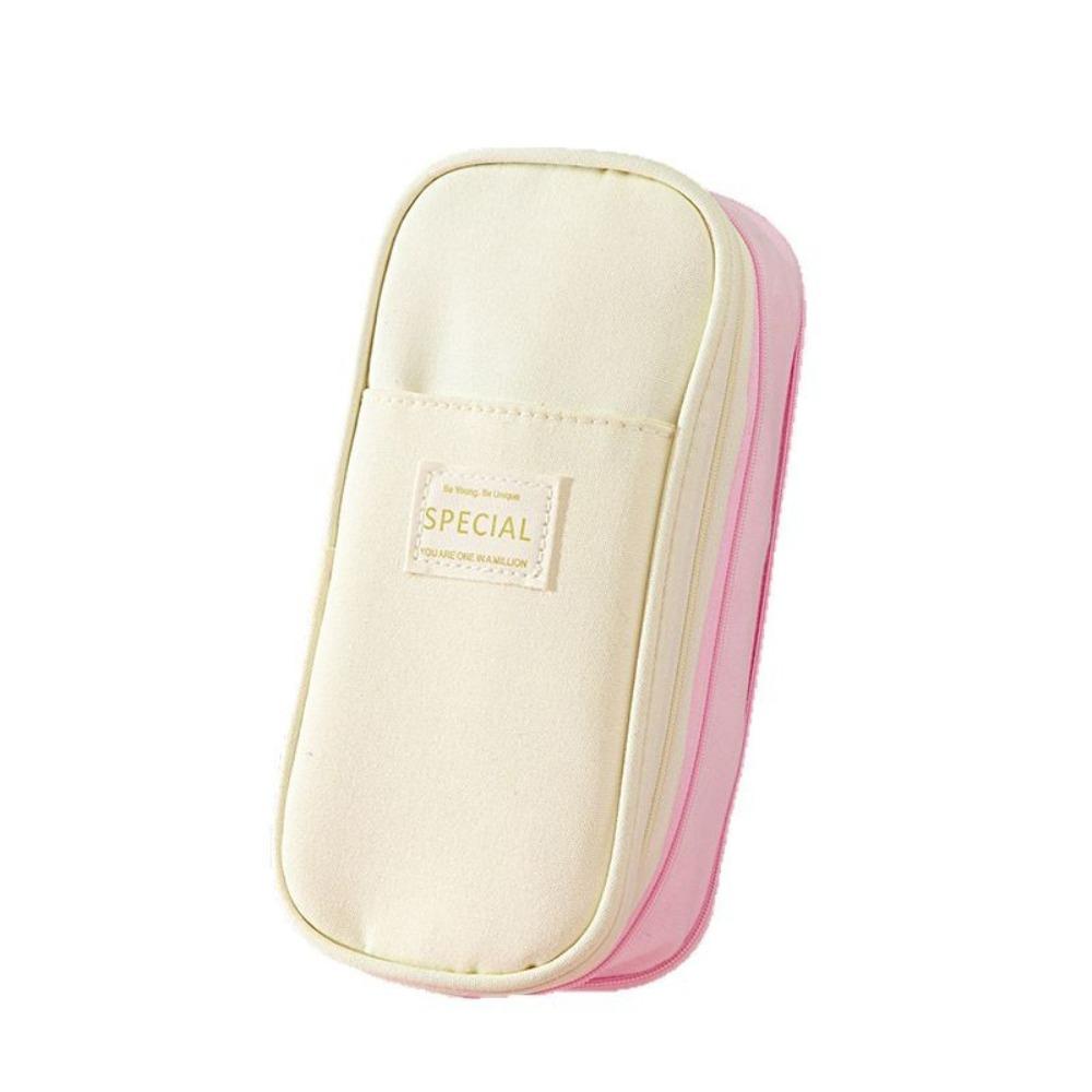 Diagonal Storage Pencil Bag Polyester Macaron Pencil Case Simple Student Pen Bag Boy Girl Kid