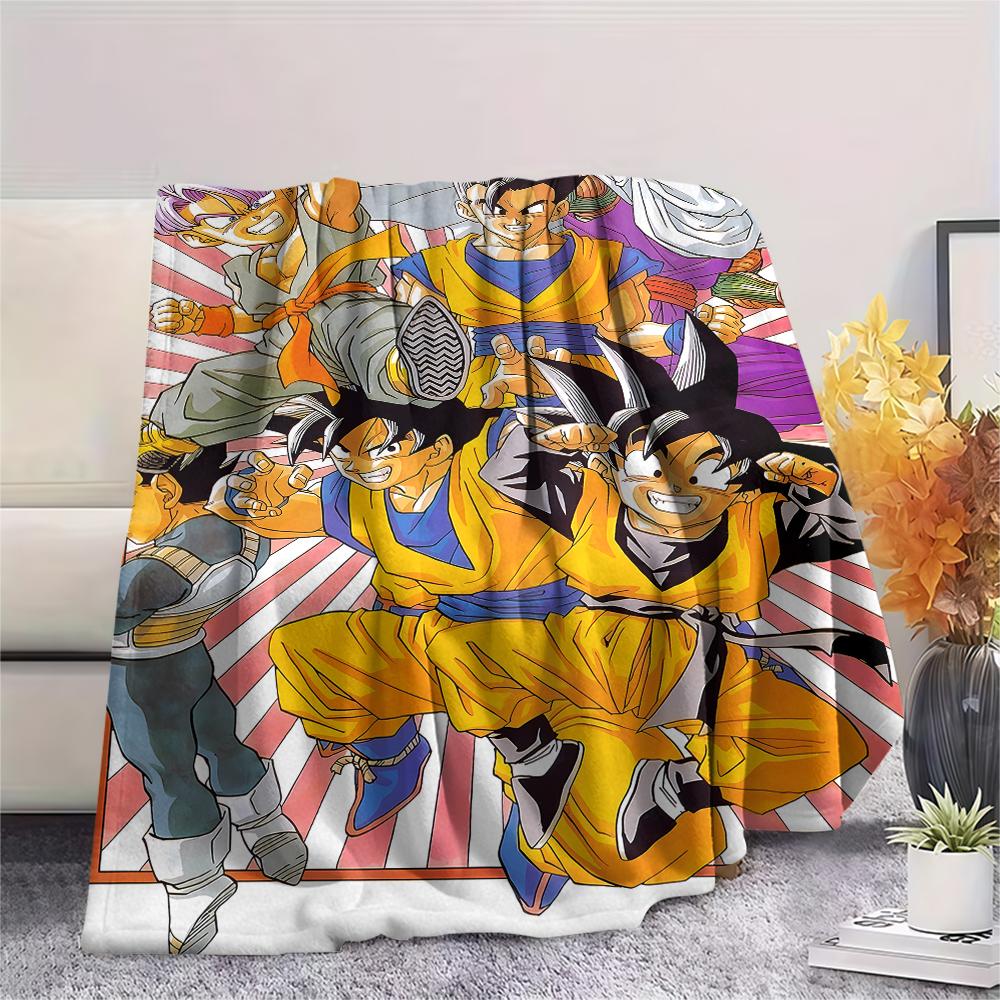 Coperta in Flanella con Stampa Personaggi Dragon Ball, Alta qualità Confortevole per Tutte le Stagioni, Arredamento per la Casa, Calore e Comfort, Perfetta per Regali di Natale