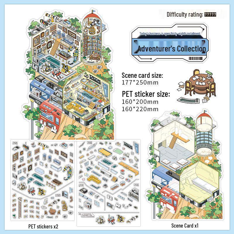 

Infeel.Me 38th Edition Miniature 3D Houses Scenery Sticker