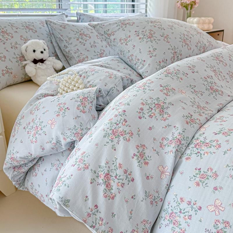 2025 Class A All-cotton Double-layer Yarn Quilt Cover A Fresh and Light Printed Single Duvet Cover for Students 160x210 Bedding