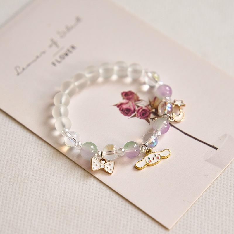 Year Sweet Cute Cat Crystal Beaded Bracelet Girls, Girlfriend Student Bracelet Wholesale